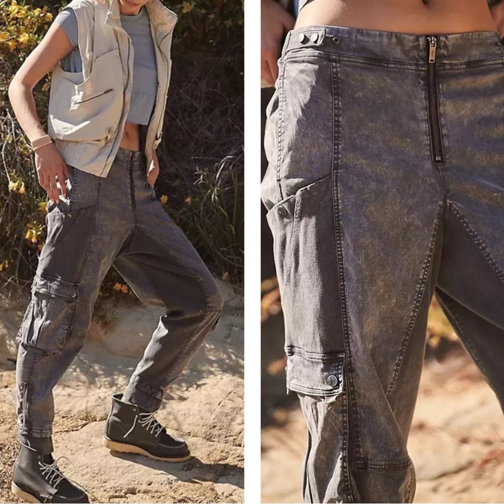 Free People Movement Fast Track Utility Zip Up Pant Sz Large